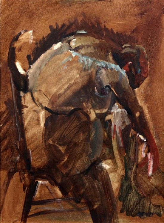 § Sherree Valentine Daines (1956-) Sketch of a seated nude 16 x 12in.